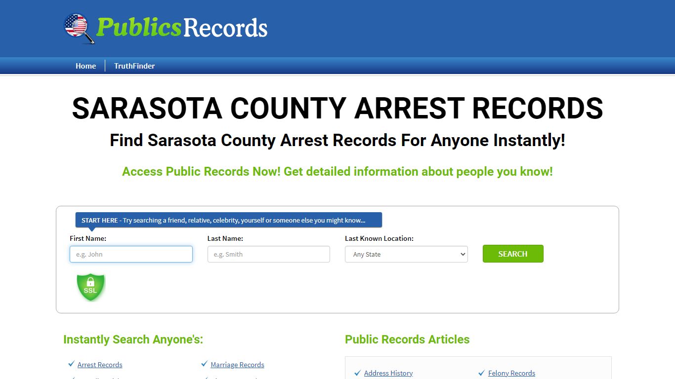 Find Sarasota County Arrest Records For Anyone Instantly!